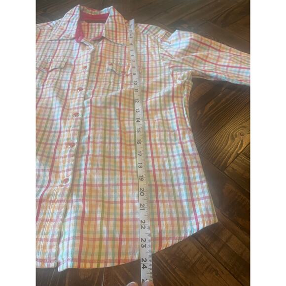 Aura Wrangler Pearl Snap Button Up Girls Medium Colorful Cowgirl Feminine Y2K - Picture 6 of 10
